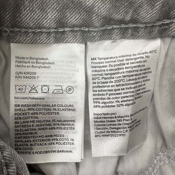 H&M Gray Frayed Hem Jean Shorts size 6 - Picture 3 of 4